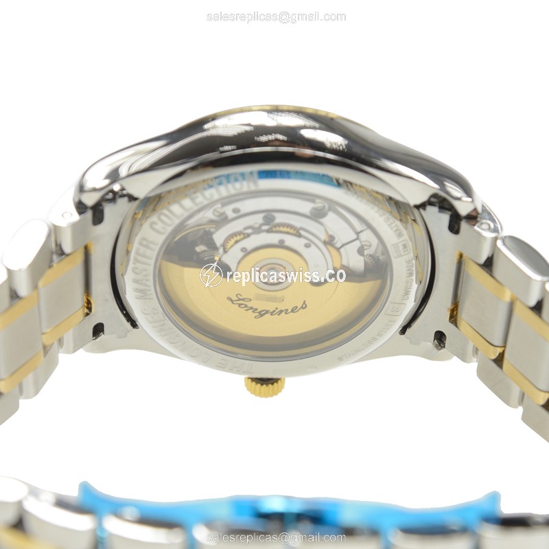 Longines L2.755.5.57.7 Replica - Automatic - Gold & Steel Case - Black Dial - View 4