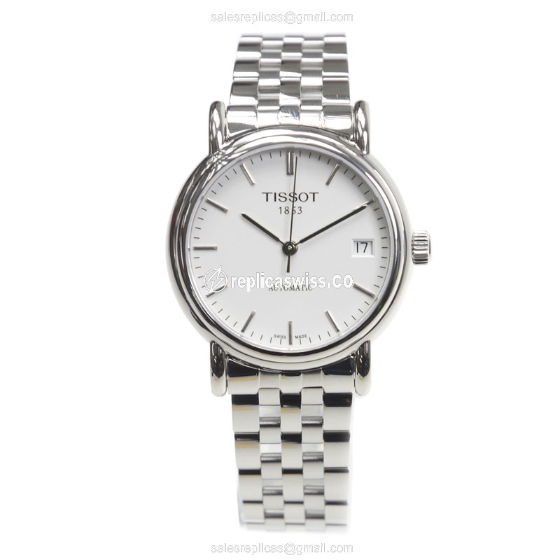 Automatic Tissot T95.1.483.91 Replica - Silver Steel Case - Silver Dial - Steel Strap - View 2