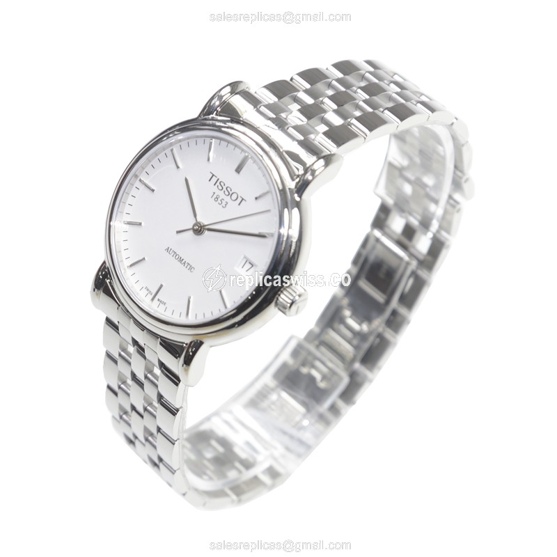 Automatic Tissot T95.1.483.91 Replica - Silver Steel Case - Silver Dial - Steel Strap - View 3