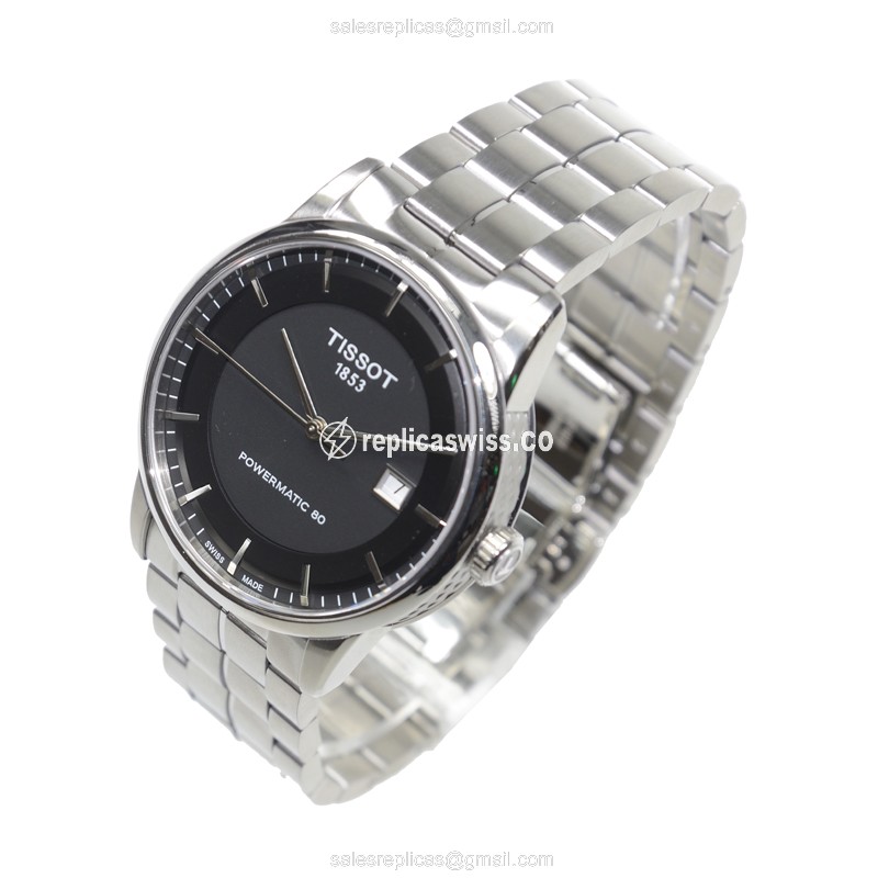 Tissot T-CLASSIC Automatic - Black Dial - Silver Steel - Steel Clasp - View 3