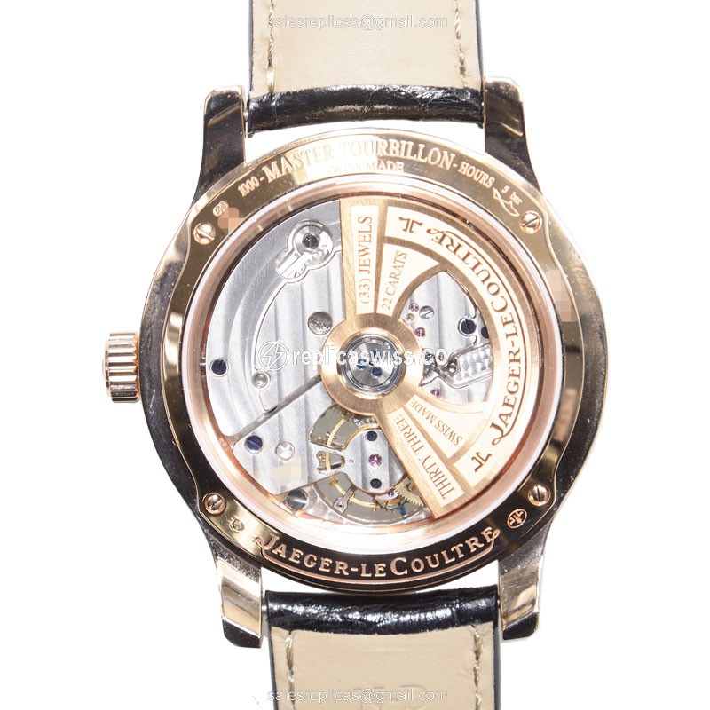 Jaeger-Lecoultre Q1652401 Replica - Ultra Thin - Automatic - 18kt Rose Gold - Diamond Dial - Black Alligator Strap - View 3