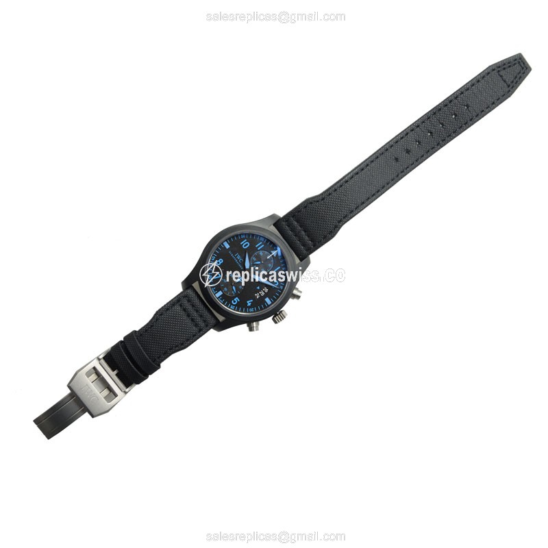 IWC PILOTS Replica - Automatic - Ceramic - Black Dial - Black Strap - View 2