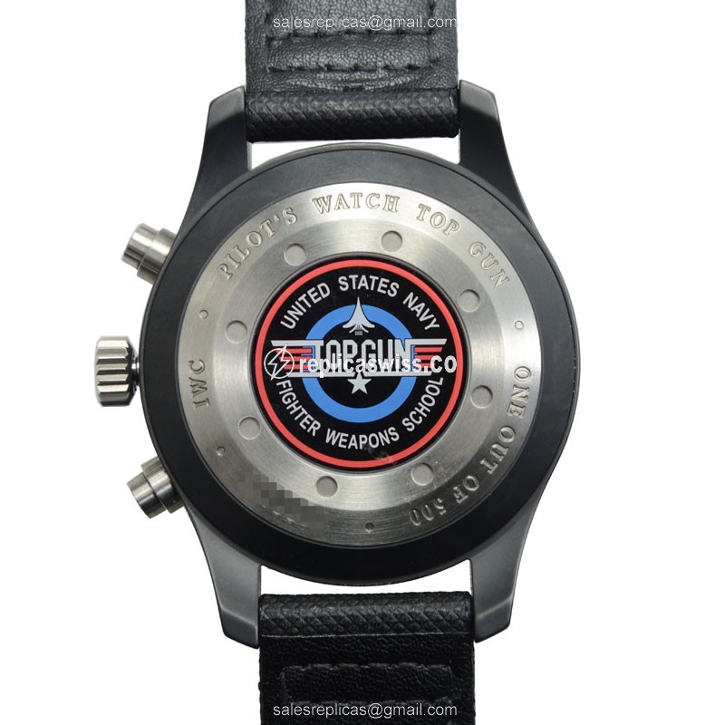 IWC PILOTS Replica - Automatic - Ceramic - Black Dial - Black Strap - View 3