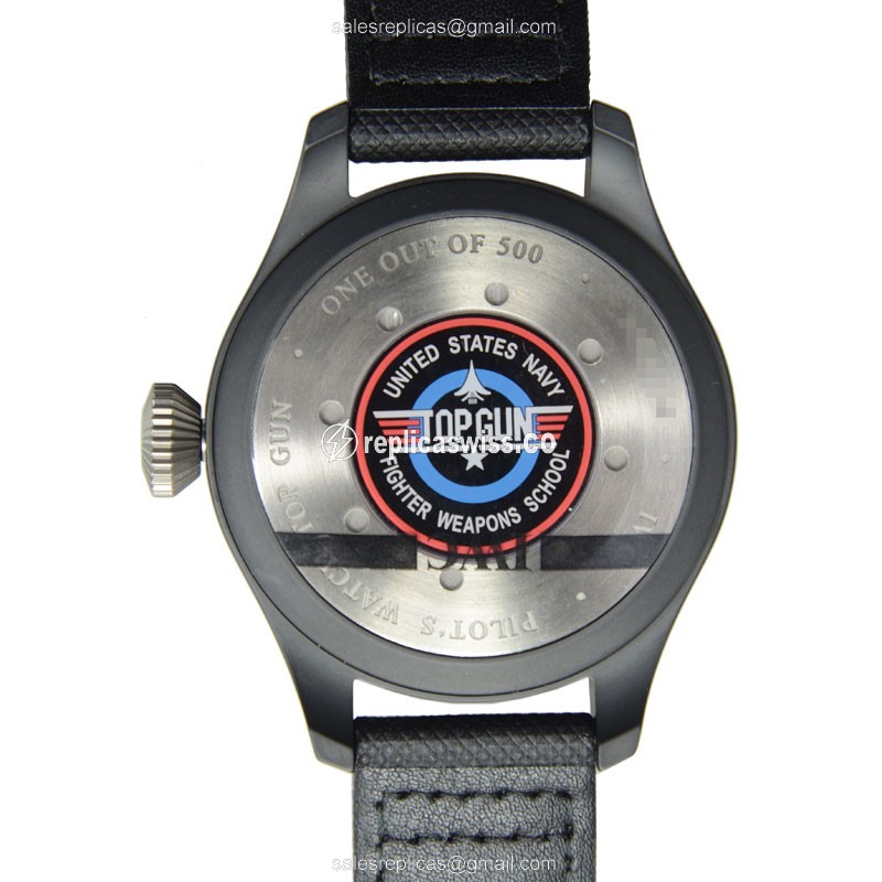 IWC PILOTS Replica - Automatic - Ceramic Case - Black Dial - Black Strap - View 3