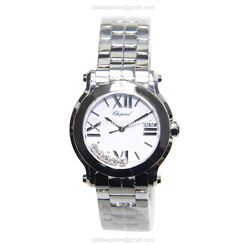 Chopard Happy Sport Quartz - White Dial - Steel Case - Silver Strap - View 2