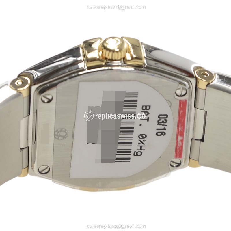 Omega Constellation Quartz 18kt Gold & Diamond - White Dial - Silver 18kt Steel Strap - View 4