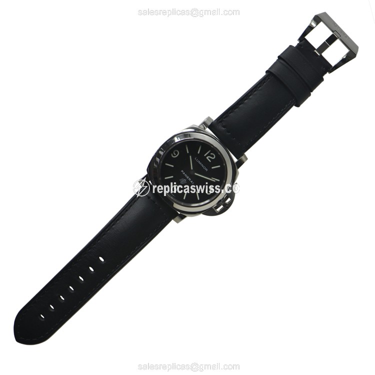 Panerai Luminor Replica - Manual - Steel - Black - Buckle - Cowhide Black Strap - View 2