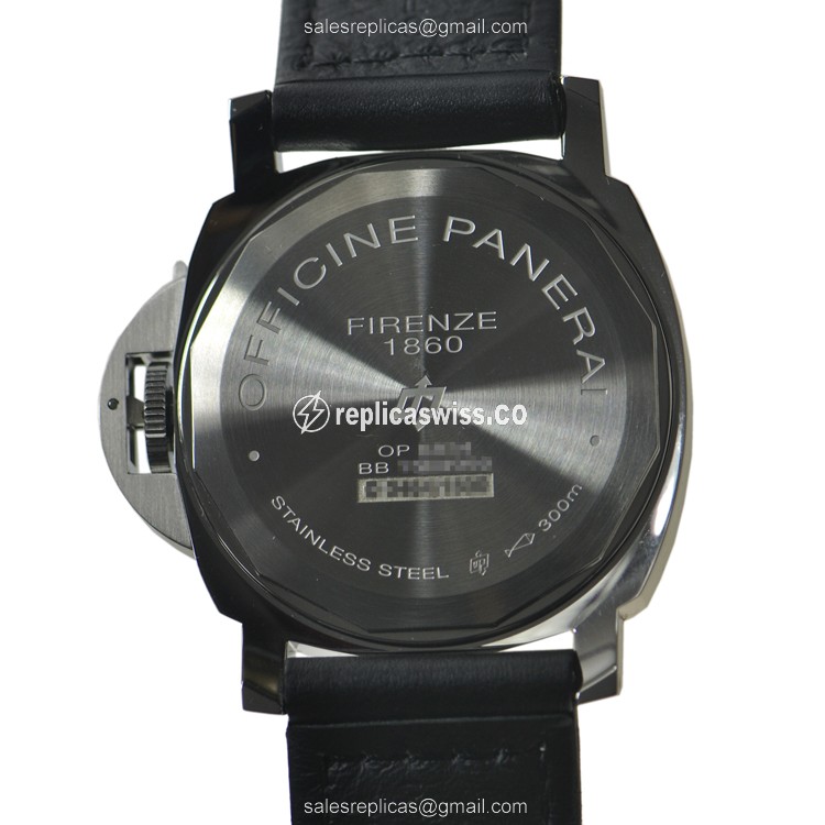 Panerai Luminor Replica - Manual - Steel - Black - Buckle - Cowhide Black Strap - View 3
