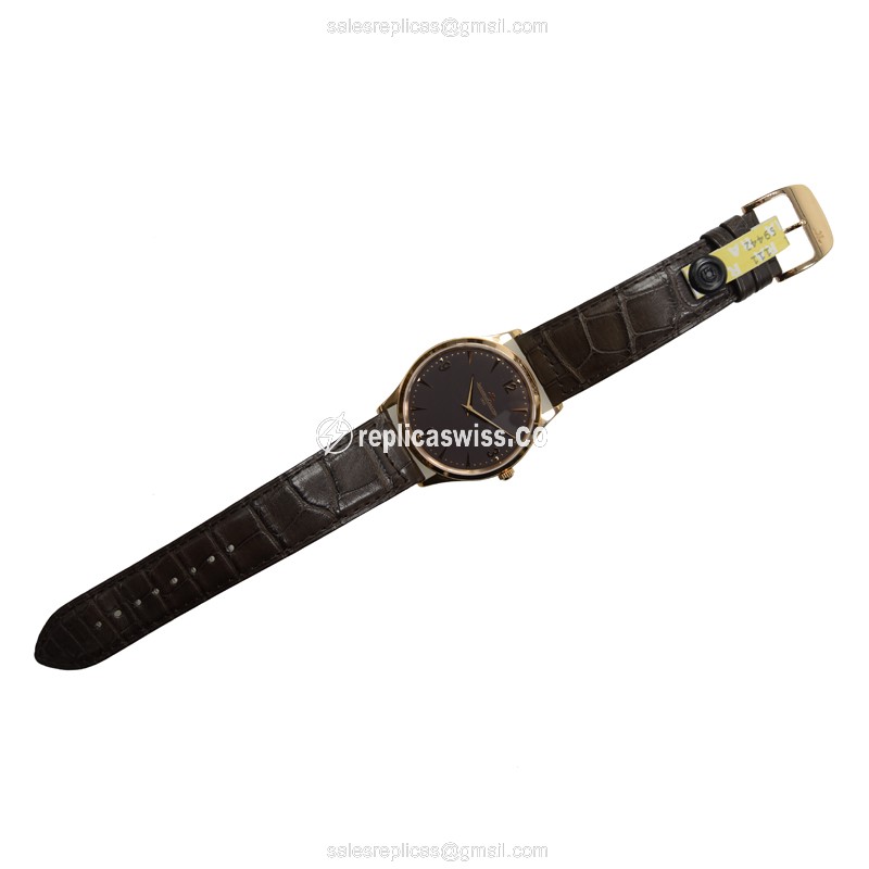 Jaeger-Lecoultre Q1342450 Replica - Manual - 18kt Rose Gold - Brown Dial - Alligator Brown Strap - View 2