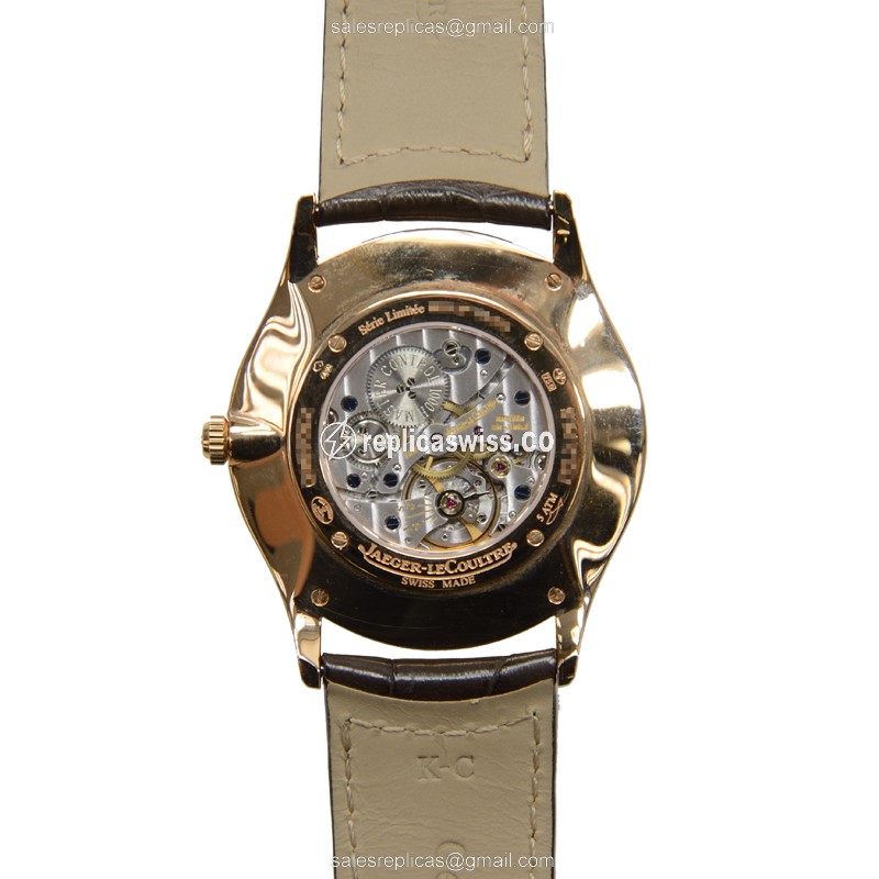 Jaeger-Lecoultre Q1342450 Replica - Manual - 18kt Rose Gold - Brown Dial - Alligator Brown Strap - View 3