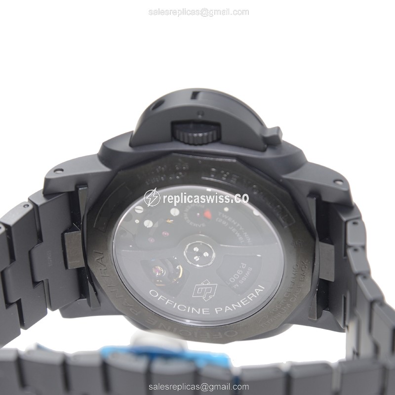 Panerai PAM00438 Replica - Automatic - Ceramic Case - Black Dial - Black Ceramic Strap - View 4