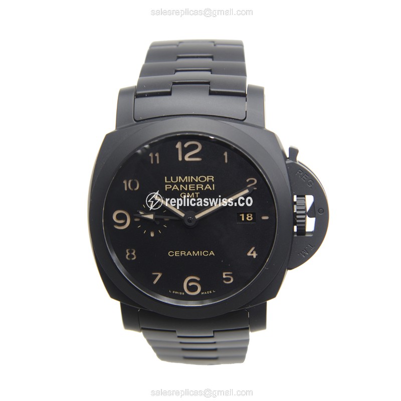 Panerai PAM00438 Replica - Automatic - Ceramic Case - Black Dial - Black Ceramic Strap - View 2