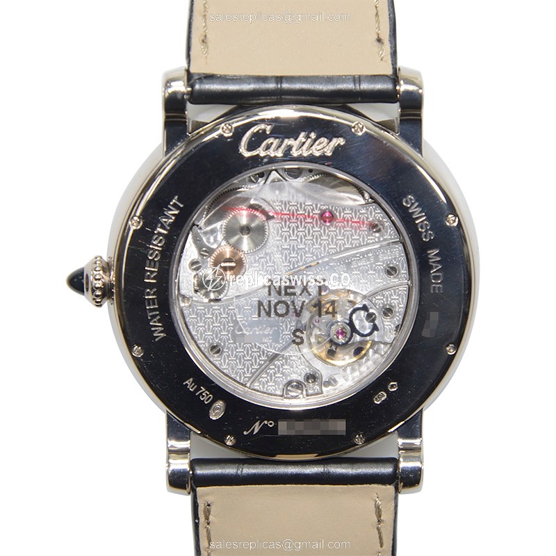 Cartier Rotonde De Cartier - Manual - 18kt Gold - Black - Alligator Black Clasp - View 3