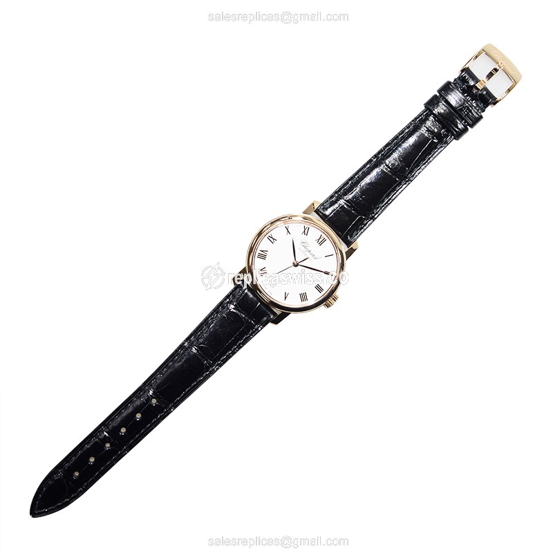 Chopard Classic 124200-5001 - Automatic - 18kt Rose Gold - White Dial - Black Alligator Buckle - View 2