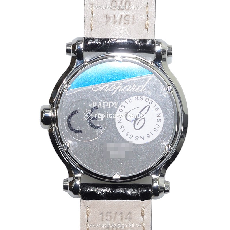 Chopard Happy Sport Quartz Steel - White Dial Buckle Black Alligator - View 3