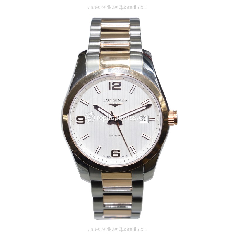 Longines L2.785.5.76.7 CONQUEST CLASSIC Automatic 18kt Rose Gold & Steel - View 2