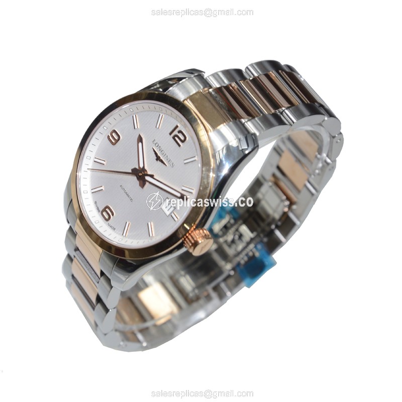 Longines L2.785.5.76.7 CONQUEST CLASSIC Automatic 18kt Rose Gold & Steel - View 3