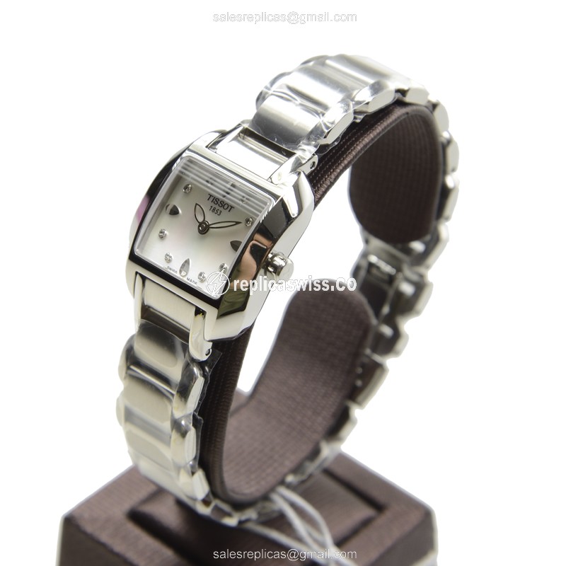 Rolex T-LADY Quartz - White Dial - Steel Case - Silver Strap - Clasp - View 3