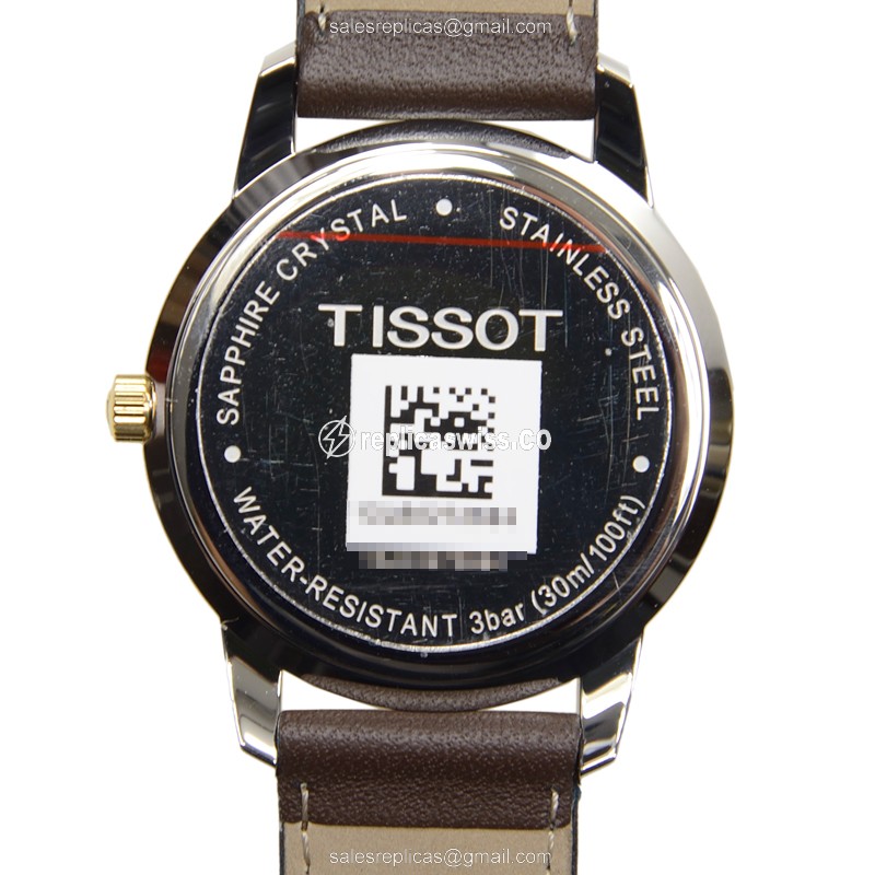 Tissot T-CLASSIC Quartz - White Dial - Steel Case - Brown Leather - Buckle Clasp - View 3