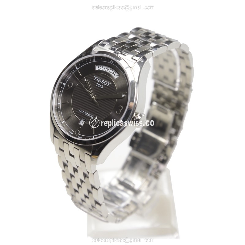 Tissot T-CLASSIC Replica - Automatic - Steel - Gray Dial - Silver Strap - View 3