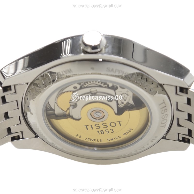 Tissot T-CLASSIC Replica - Automatic - Steel - Gray Dial - Silver Strap - View 4