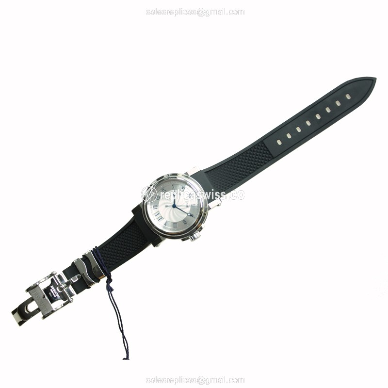Breguet 5817ST/12/5V8 MARINE - Automatic - Steel Case - Silver Dial - Black Rubber Strap - View 2