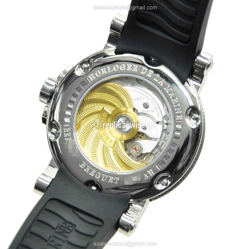Breguet 5817ST/12/5V8 MARINE - Automatic - Steel Case - Silver Dial - Black Rubber Strap - View 3