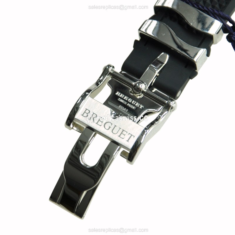 Breguet 5817ST/12/5V8 MARINE - Automatic - Steel Case - Silver Dial - Black Rubber Strap - View 4
