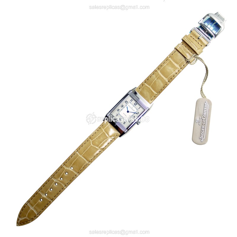 Jaeger-Lecoultre Q2518410 REVERSO Quartz - Silver Dial - Brown Alligator - Sapphire Crystal - View 2