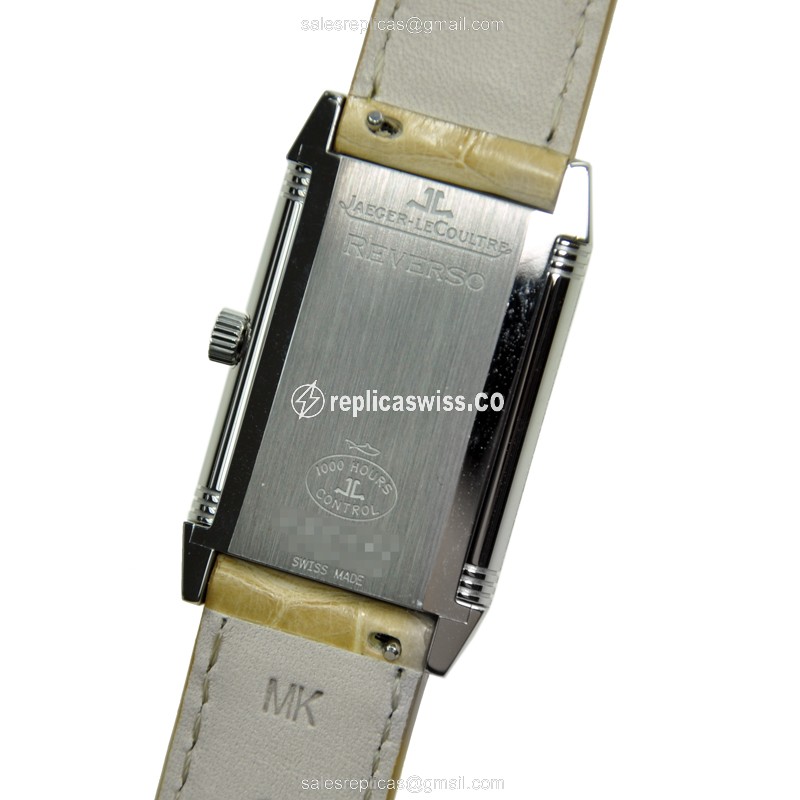 Jaeger-Lecoultre Q2518410 REVERSO Quartz - Silver Dial - Brown Alligator - Sapphire Crystal - View 3