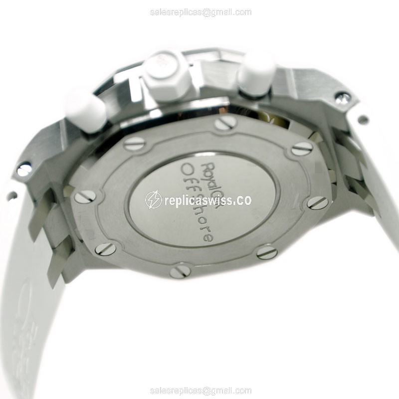 Audemars Piguet Royal Oak Offshore - Automatic - Steel Case - White Dial - Rubber Strap - View 4