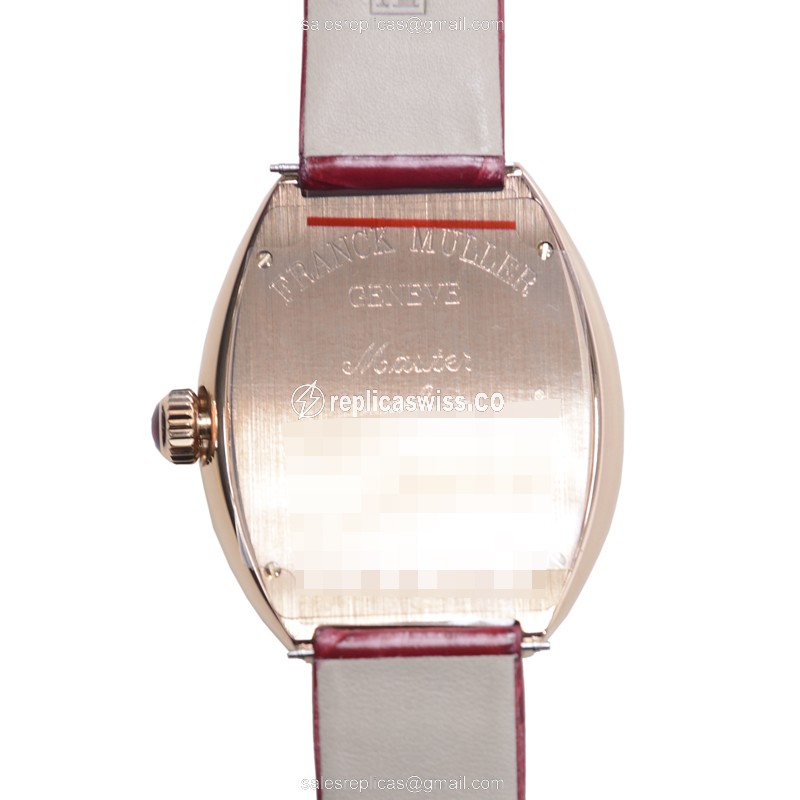 Franck Muller 5000 H SC C 6H HEART Automatic - Rose Gold - Silver Dial, Red Leather Strap - View 3