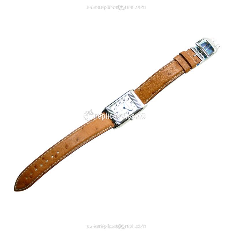 Jaeger-Lecoultre Q2508411 REVERSO - Manual - Steel - Silver Dial - Orange Leather Strap - View 3