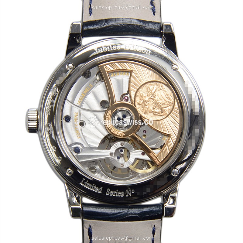 Jaeger-Lecoultre Q5046520 Replica - Ultra Thin - Automatic - 18kt White Gold - Silver Dial - Blue Alligator Strap - View 3