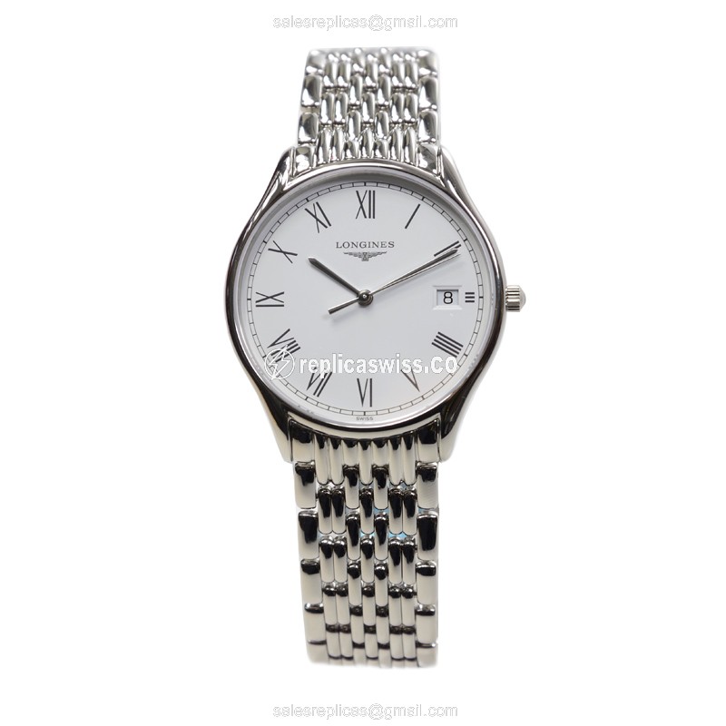 Longines Lyre Quartz Replica - Stainless Steel - White Dial - Silver Clasp - View 2