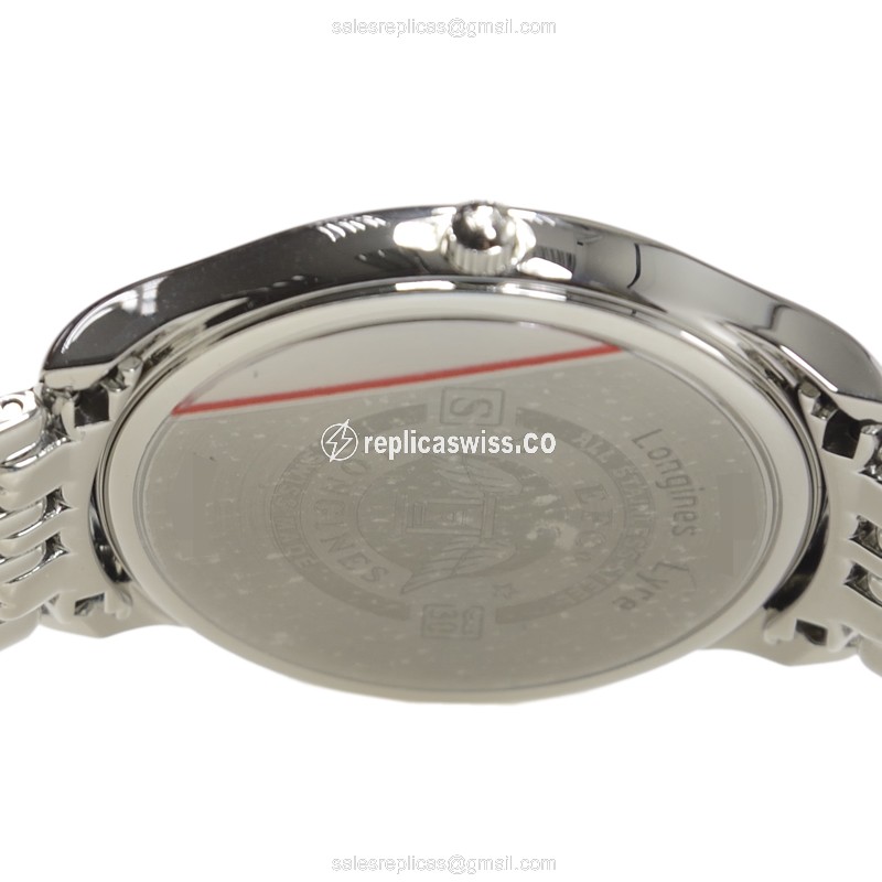 Longines Lyre Quartz Replica - Stainless Steel - White Dial - Silver Clasp - View 4