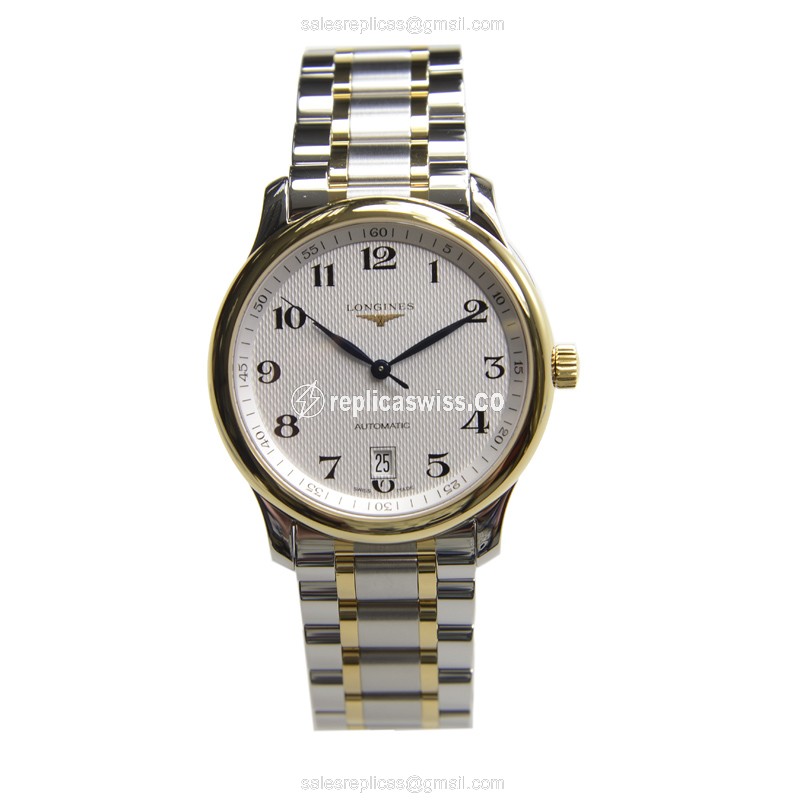 Longines L2.628.5.78.7 Replica - Automatic - 18kt Gold Case - Silver Dial - View 2