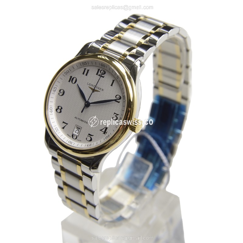 Longines L2.628.5.78.7 Replica - Automatic - 18kt Gold Case - Silver Dial - View 3