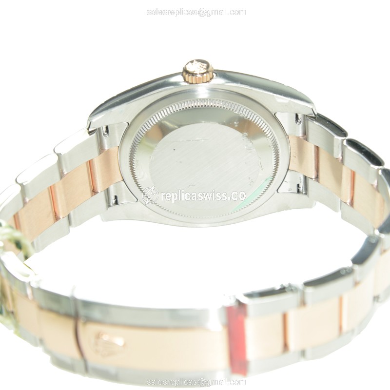 Rolex Datejust Replica - 18kt Rose Gold | Steel - Black Dial, Automatic - View 4