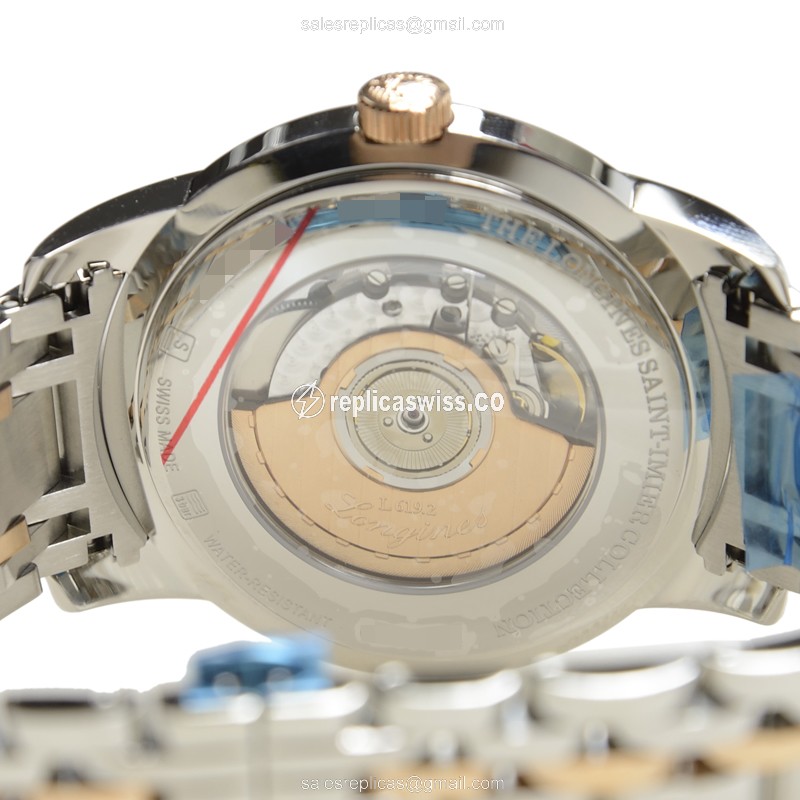 Longines SAINT IMIER Replica - Automatic - Rose Gold & Steel - Silver Dial - View 4