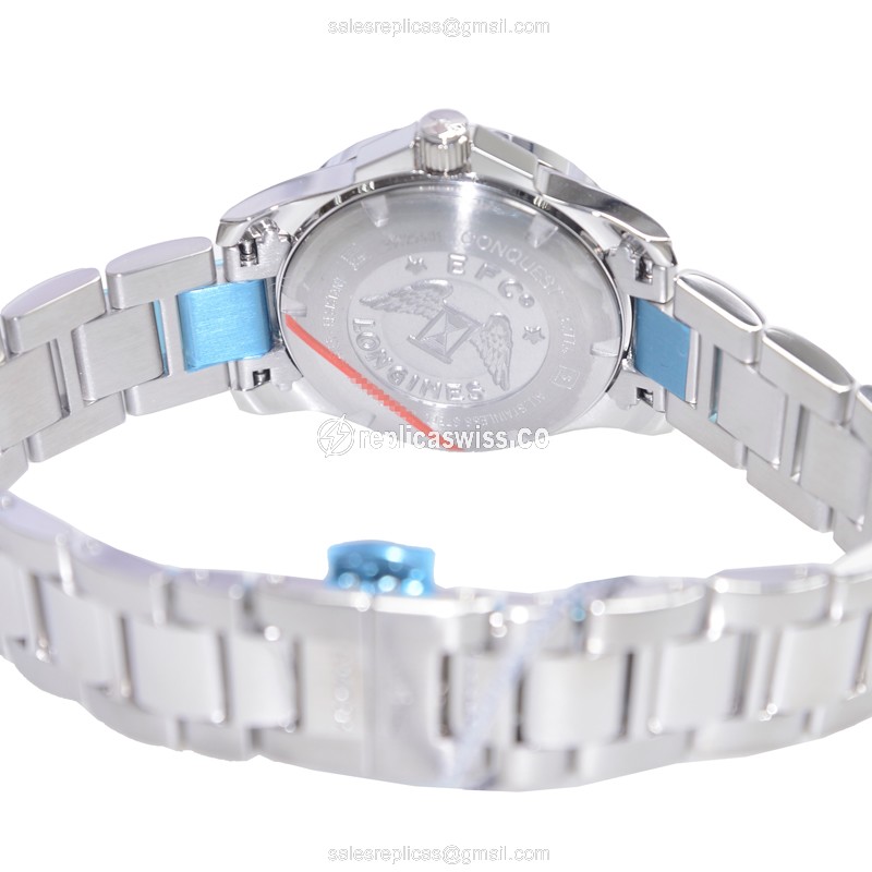 Longines CONQUEST Quartz - Stainless Steel Case, Black Dial, Silver Clasp - View 4