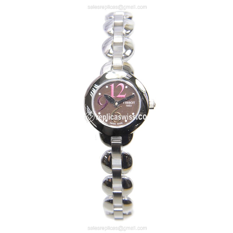 Tissot T-TREND Quartz - Steel Case - Brown Dial - Silver Band - Clasp - 185.62 - View 2