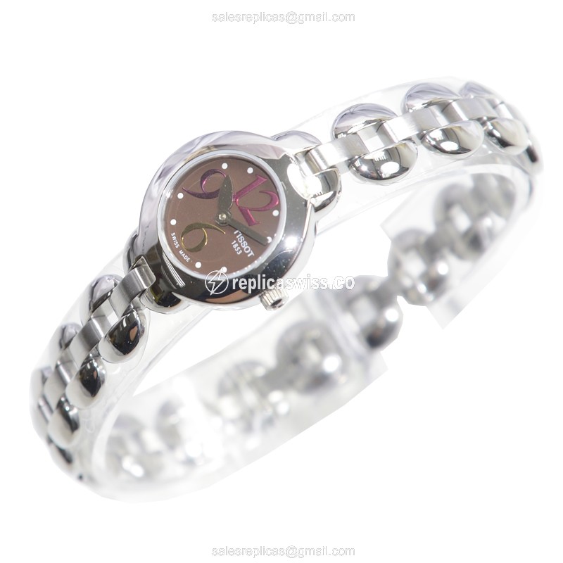 Tissot T-TREND Quartz - Steel Case - Brown Dial - Silver Band - Clasp - 185.62 - View 3