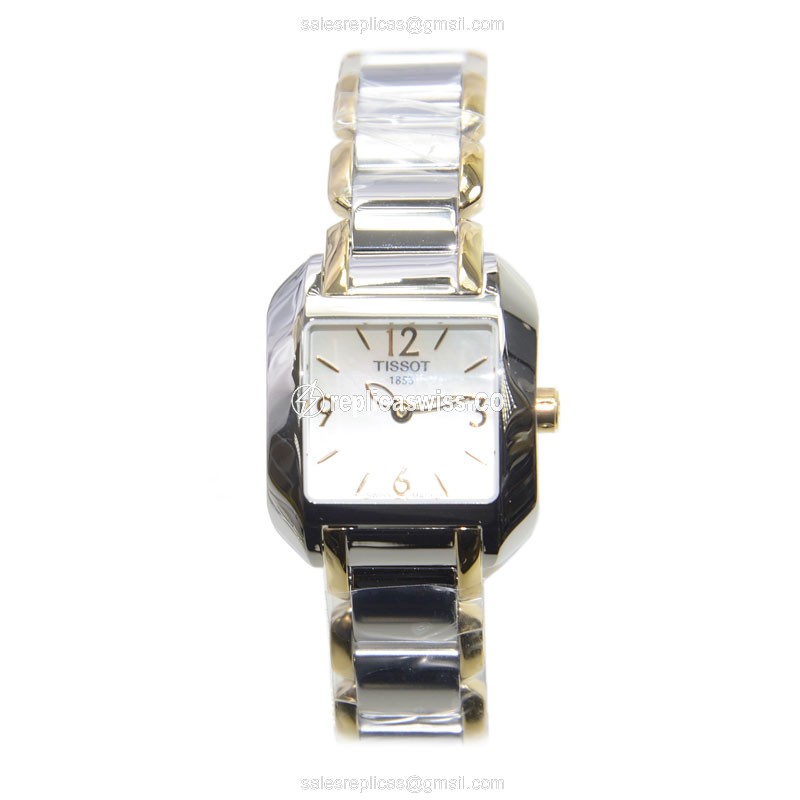 Tissot T-TREND Quartz - White Dial - Steel Case - Silver Strap - Clasp - View 2
