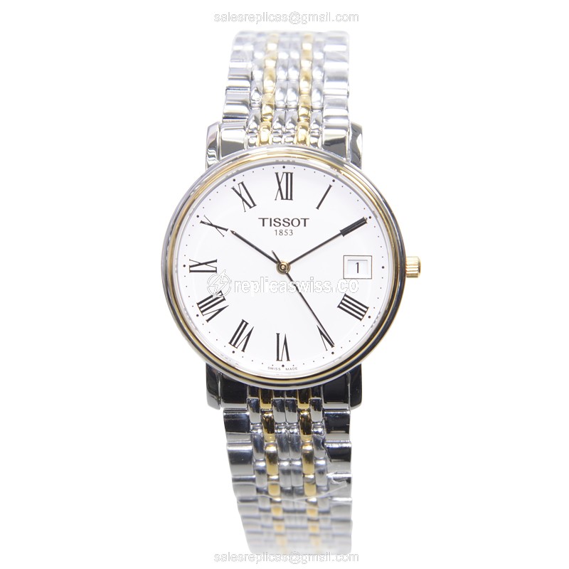 Rolex T-Classic Replica - Quartz - Steel Case - White Dial - Silver Strap - View 2