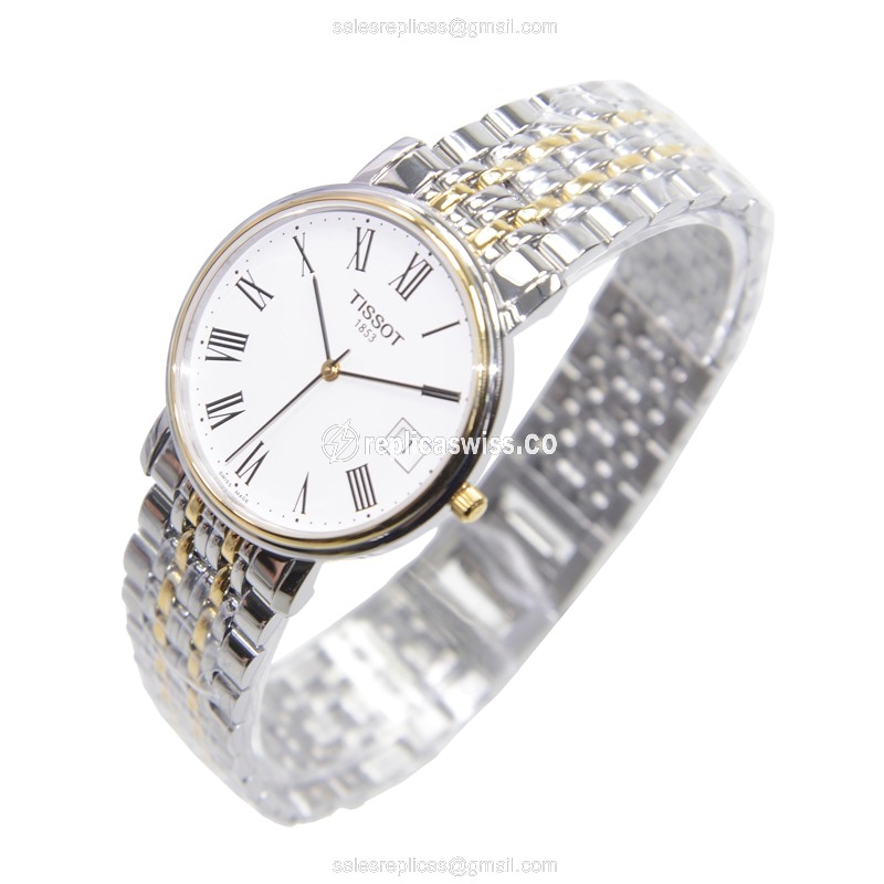 Rolex T-Classic Replica - Quartz - Steel Case - White Dial - Silver Strap - View 3