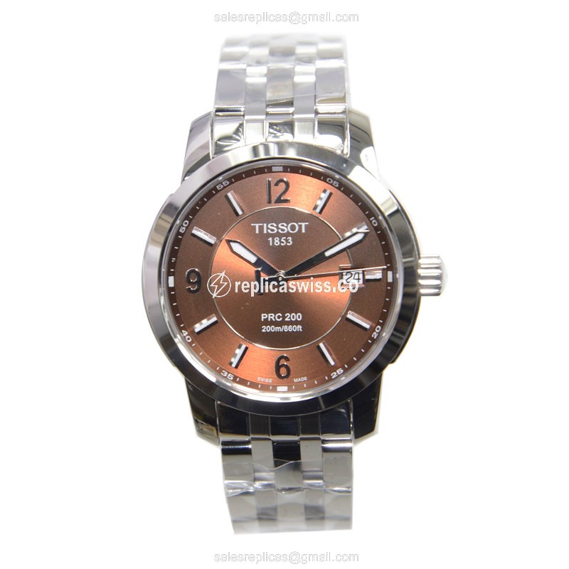 Tissot T-SPORT Quartz Brown Dial - Steel Case - Silver Strap - View 2