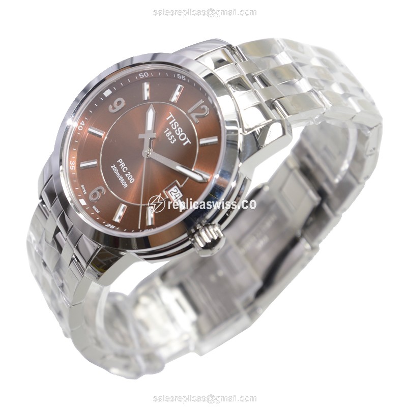 Tissot T-SPORT Quartz Brown Dial - Steel Case - Silver Strap - View 3
