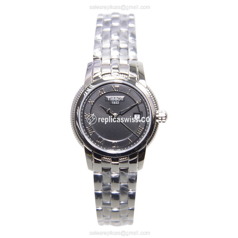 Tissot T-CLASSIC Quartz - Black Dial - Steel Case - Silver Strap - Clasp - View 2