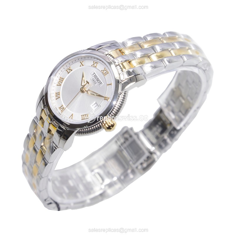 Replica Tissot T-CLASSIC - Quartz - Stainless Steel Case - White Dial - Silver Steel Band - View 3